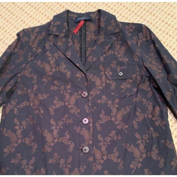 Vintage PIAZZA SEMPIONE ITALY BROCADE BLAZER CAPRI PANTS SUIT SET sz 44 46 L - Picture 3 of 12